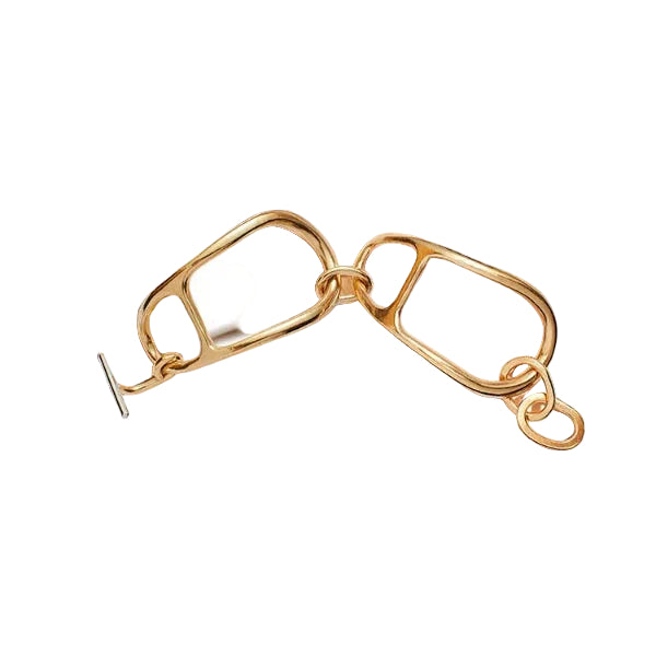 Gold chain link on a white background