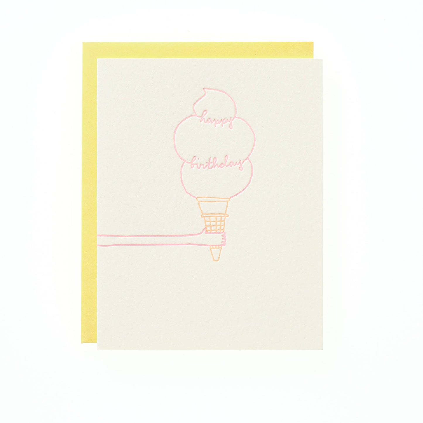 Ice Cream Birthday - Letterpress Greeting Card