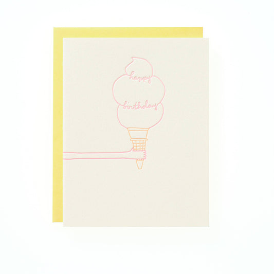 Ice Cream Birthday - Letterpress Greeting Card