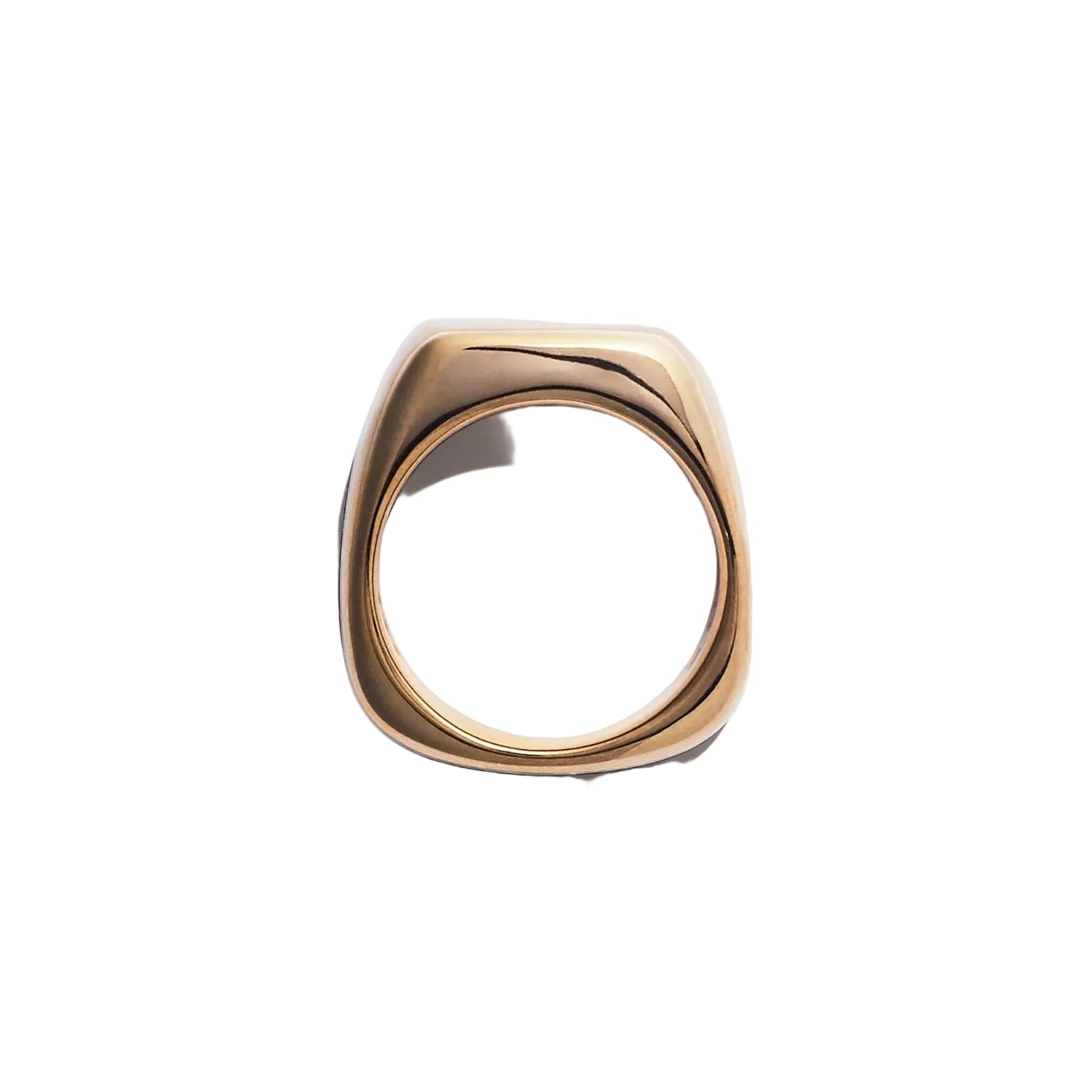 Gold and black ring on a white background