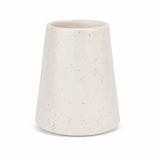 Lil' Nonna White Speckle Flower Vase
