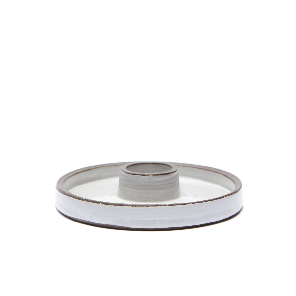 Stripe Collection Candle Holder - White