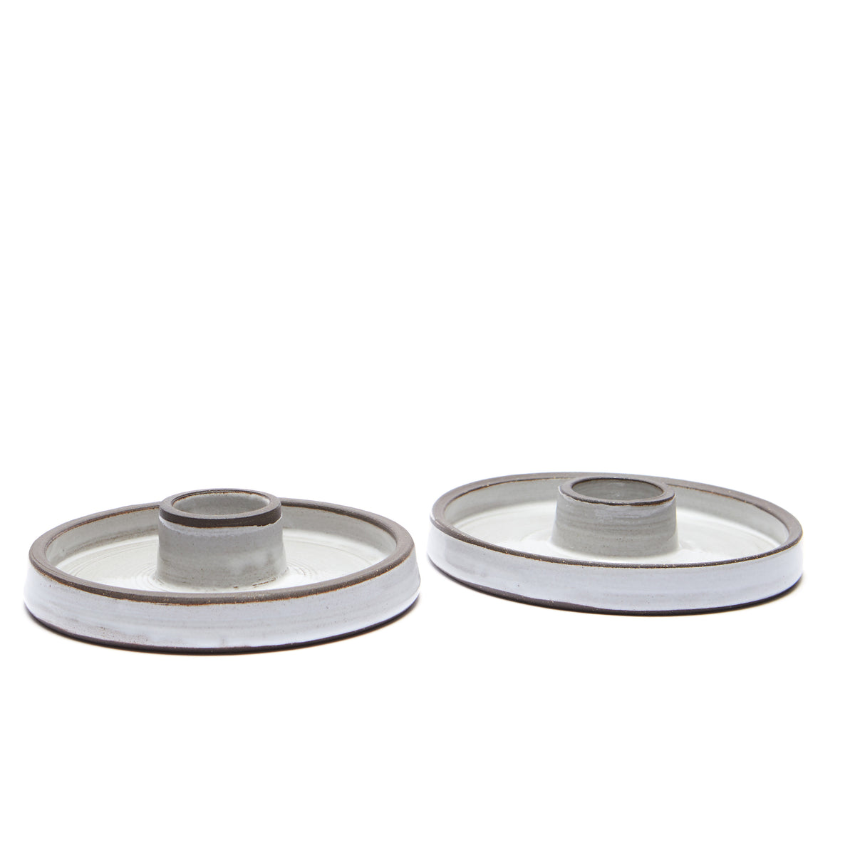 Stripe Collection Candle Holder - White