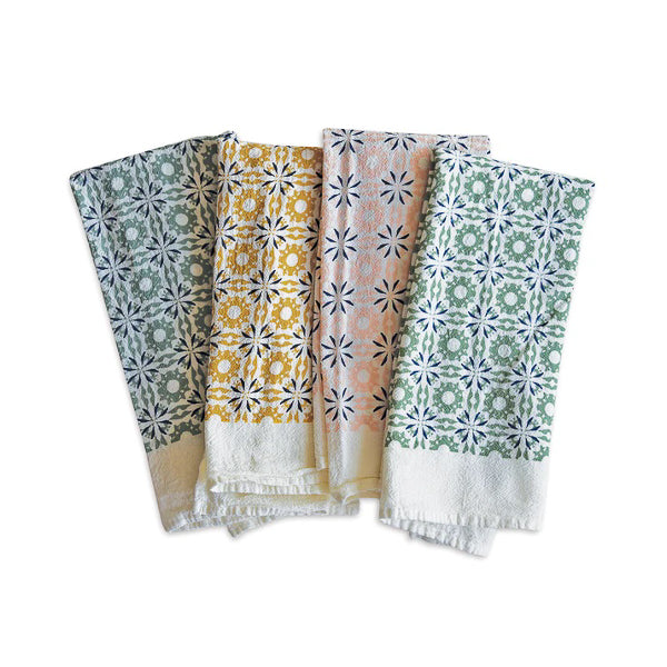 Mixed Woodblock Chicory Napkins (Set of 4)
